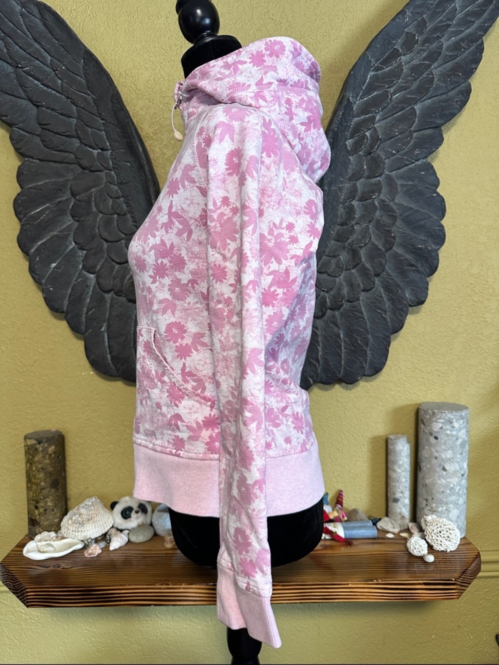 Pink Floral Zip-Up Hoodie - Picture 5 of 7